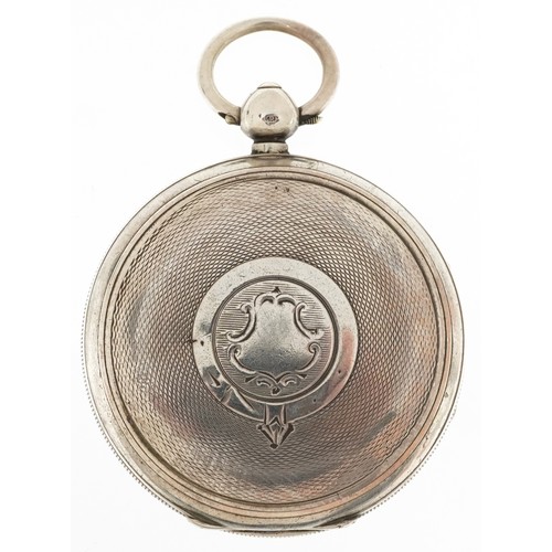 2174 - John Forest, Victorian gentlemen's silver key wind open face pocket watch having enamelled and subsi... 