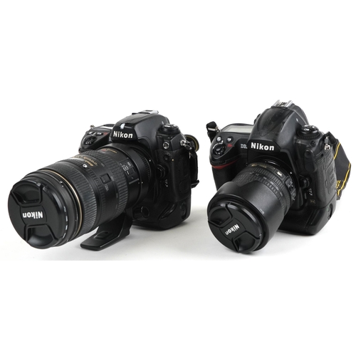 1244 - Two Nikon cameras with accessories comprising Nikon D3X with 80-105mm DX lens and Nikon D2X with 80-... 