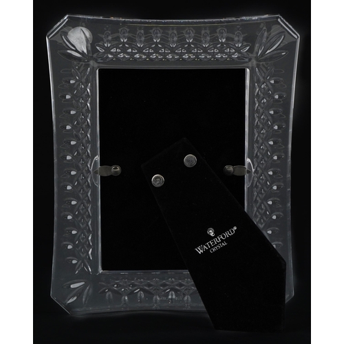 1172 - Waterford Crystal easel photo frame with paper label, 22.5cm x 18cm, fits photo 6 x 4 inches