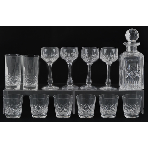 1186 - Stuart crystal glassware including two drinking glasses, set of six water glasses and decanter, the ... 