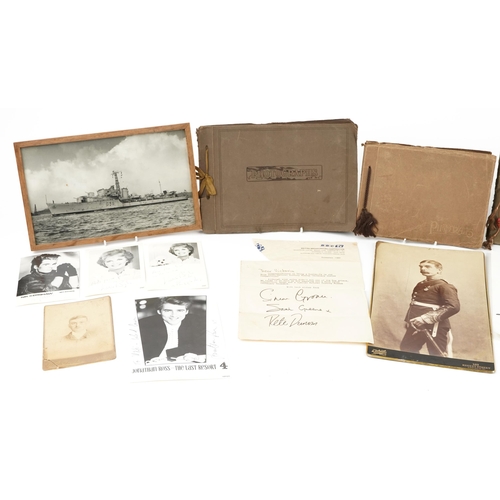 639 - Early 20th century and later ephemera and photographs including autograph album with various annotat... 