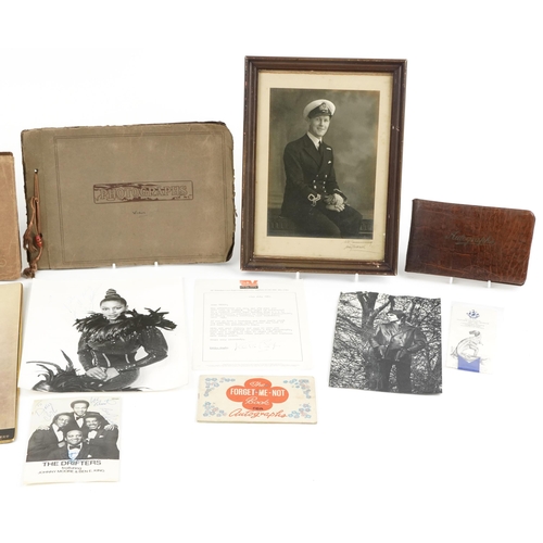 639 - Early 20th century and later ephemera and photographs including autograph album with various annotat... 