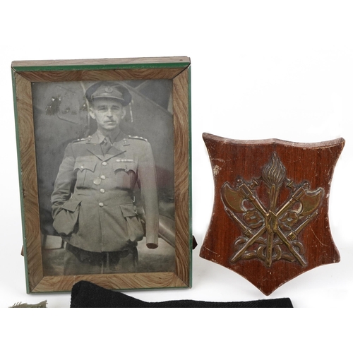 629 - Militaria including a dosimeter, two Blakey's Wartime Boot Protector packs and a black and white pho... 