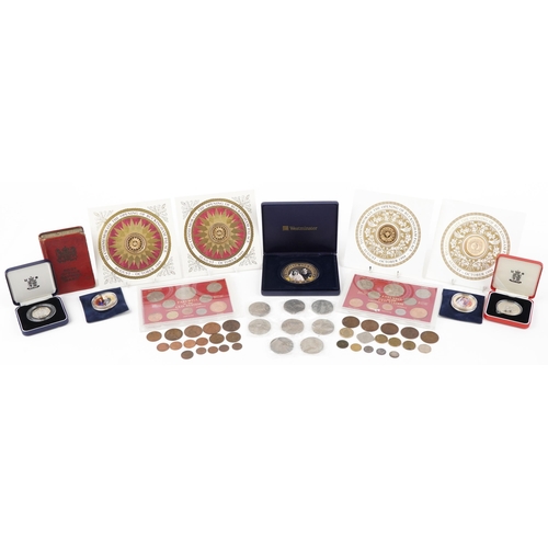 1671 - 19th century and later British coinage, some silver, including 2007 diamond wedding five ounce coin ... 