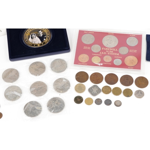 1671 - 19th century and later British coinage, some silver, including 2007 diamond wedding five ounce coin ... 