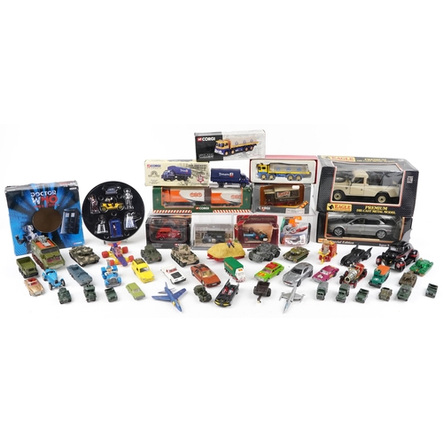 1617 - Vintage and later diecast model vehicles, some with boxes and a Corgi Doctor Who 40th Anniversary gi... 