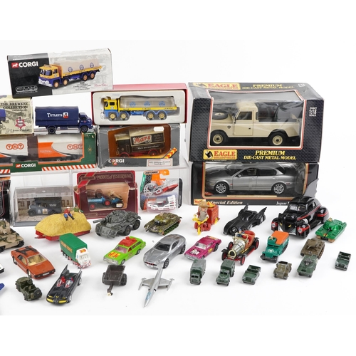 1617 - Vintage and later diecast model vehicles, some with boxes and a Corgi Doctor Who 40th Anniversary gi... 