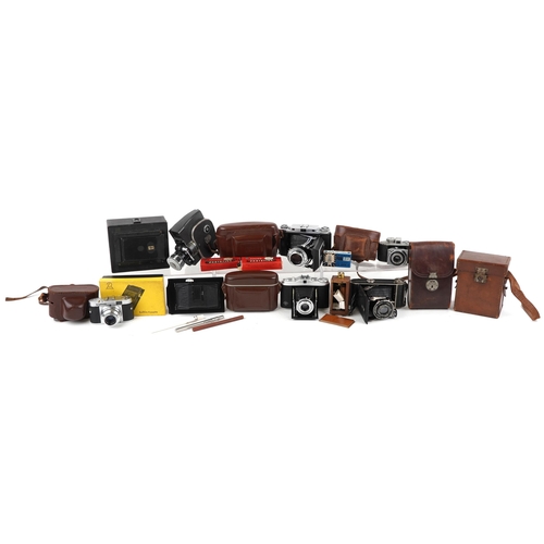 1260 - Vintage cameras and accessories including Zeiss Ikon, AGFA Isolette and Voigtlander