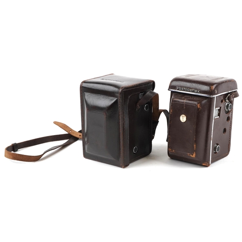 1250 - Two vintage cameras with cases comprising Yashica-A and Microcord