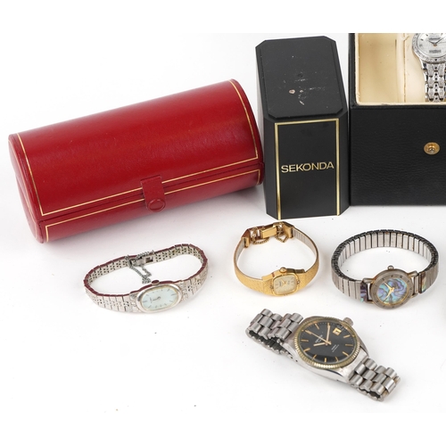 2797 - Vintage and later ladies and gentlemen's wristwatches, some with boxes, including ladies Ingersoll D... 