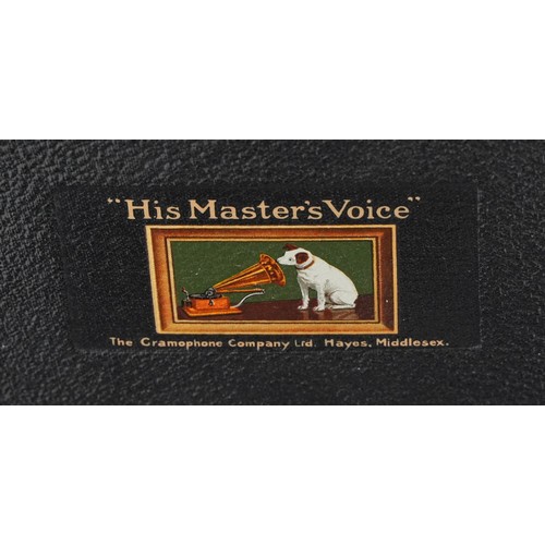 1209 - Vintage His Master's Voice portable gramophone, model 102