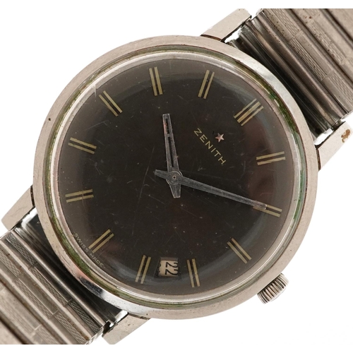 2654 - Zenith, gentlemen's stainless steel Zenith Star manual wind wristwatch with date aperture, the movem... 