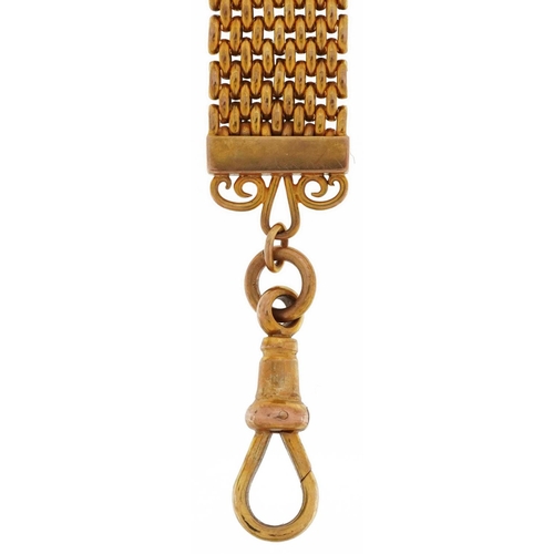 2008 - 9ct gold mesh link watch chain with dog clip clasp housed in a Deltacour Chatham Goldsmith jeweller'... 