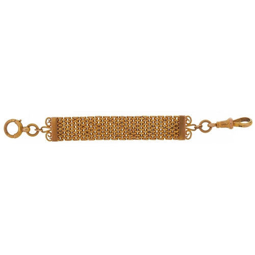 2008 - 9ct gold mesh link watch chain with dog clip clasp housed in a Deltacour Chatham Goldsmith jeweller'... 