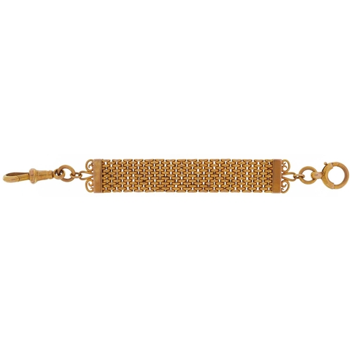 2008 - 9ct gold mesh link watch chain with dog clip clasp housed in a Deltacour Chatham Goldsmith jeweller'... 