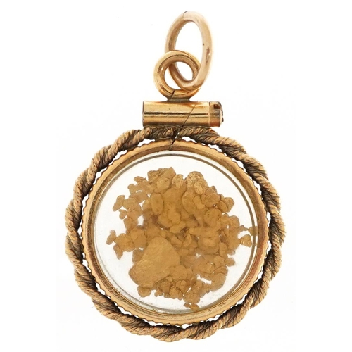 2439 - 12k gold filled and gold leaf open locket, 2.2cm high, 1.6g