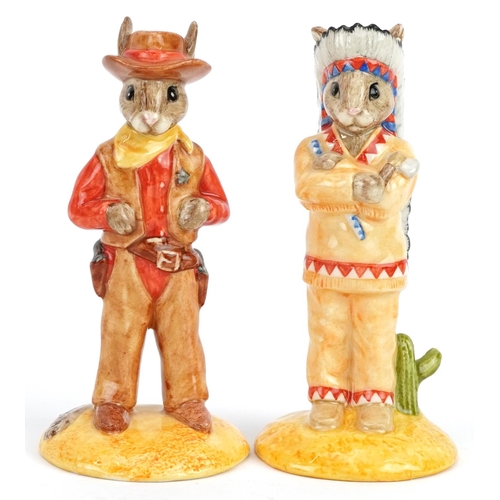 1160 - Pair of Royal Doulton Bunnykins figures comprising Indian Bunnykins DB202 and Cowboy Bunnykins DB201... 