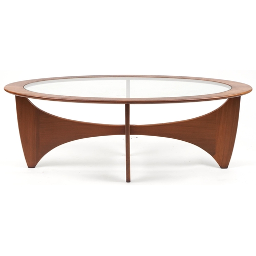 1003 - Victor Bramwell Wilkins for G Plan, mid century astro rocket coffee table with inset glass top, 42cm... 