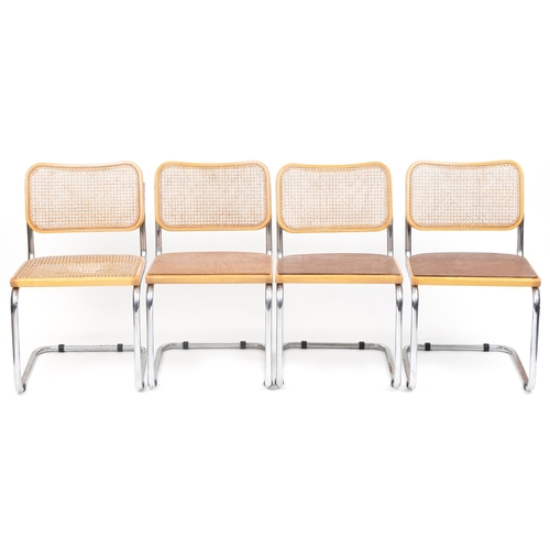 1043 - Four mid century Italian B32 Cesca Chairs, each 79 high