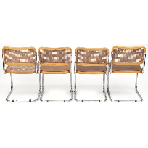 1043 - Four mid century Italian B32 Cesca Chairs, each 79 high