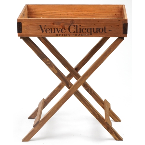 1079 - Moet & Chandon and Veuve Clicquot design folding tray table, 79.5cm H x 64cm W x 44.5cm D