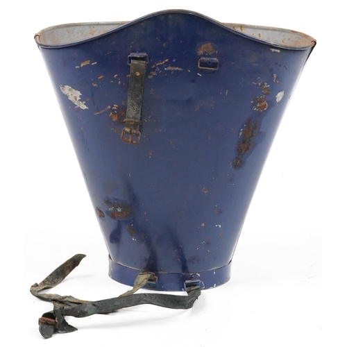 1056 - Chateauneuf du Pape painted tin advertising grape pickers hod/bucket, 62cm high