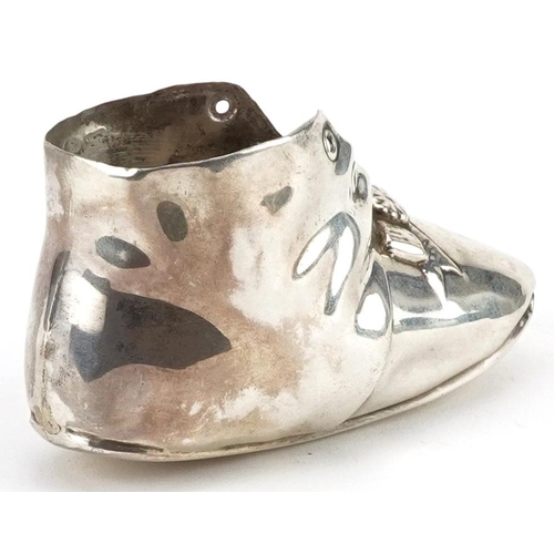 232 - Gorham Manufacturing Co, novelty silver pin cushion in the form of a shoe, import marks for Birmingh... 