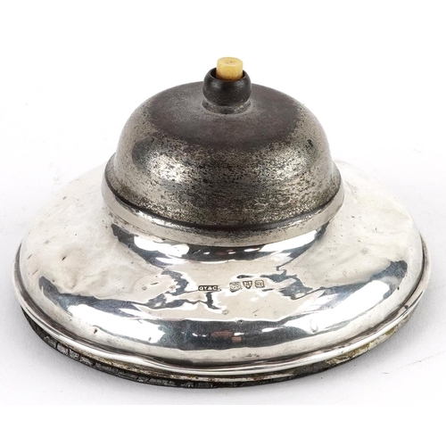 172 - Grey & Co, George V silver reception bell, Chester 1911, 10.5cm in diameter, 279.8g