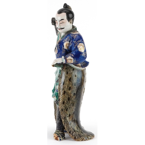 1339 - Japanese porcelain figure of a warrior, 30cm high