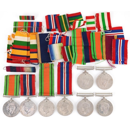 612 - Eight British military World War II medals with various ribbons including Defence examples