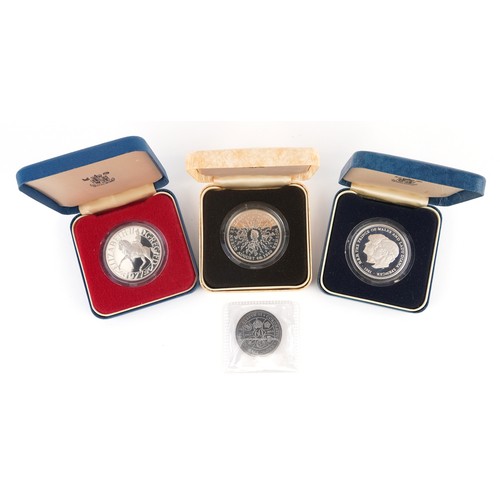 1670 - Three silver proof commemorative crowns by The Royal Mint and a 2013 Coronation half crown