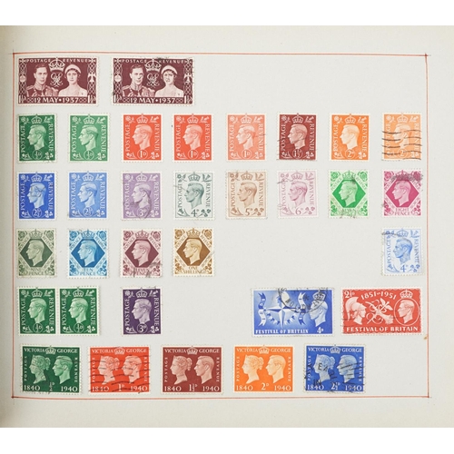 1765 - Collection of 19th century and later world stamps arranged in an album including Hong Kong and Strai... 