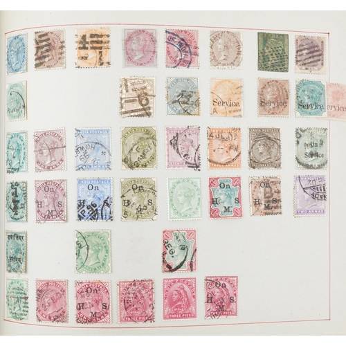 1765 - Collection of 19th century and later world stamps arranged in an album including Hong Kong and Strai... 