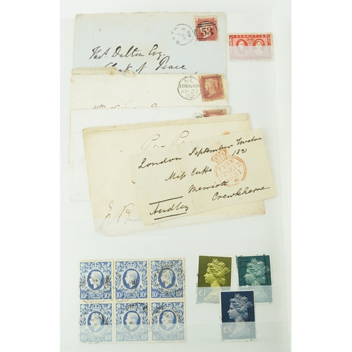 1784 - Victorian and later British stamps and postal history arranged in a stock book including Penny Reds,... 