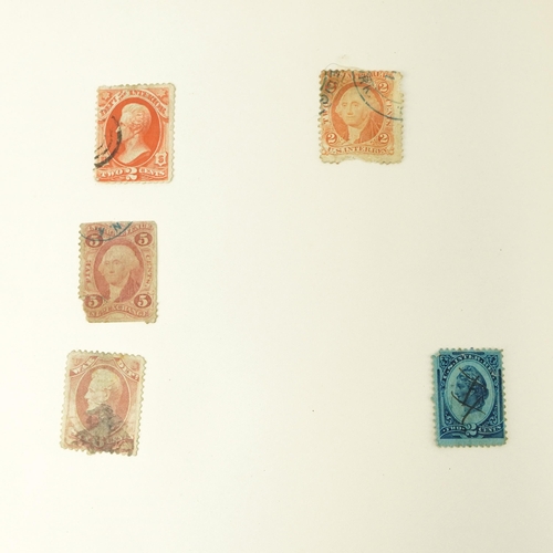 1783 - Standard postage stamp album housing various 19th century and later world stamps including Canton an... 