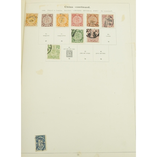 1783 - Standard postage stamp album housing various 19th century and later world stamps including Canton an... 