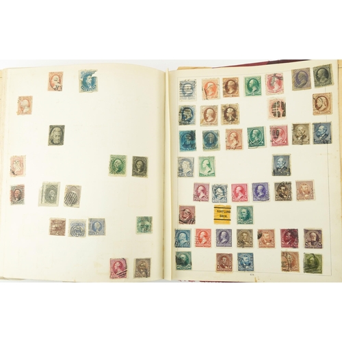 1783 - Standard postage stamp album housing various 19th century and later world stamps including Canton an... 