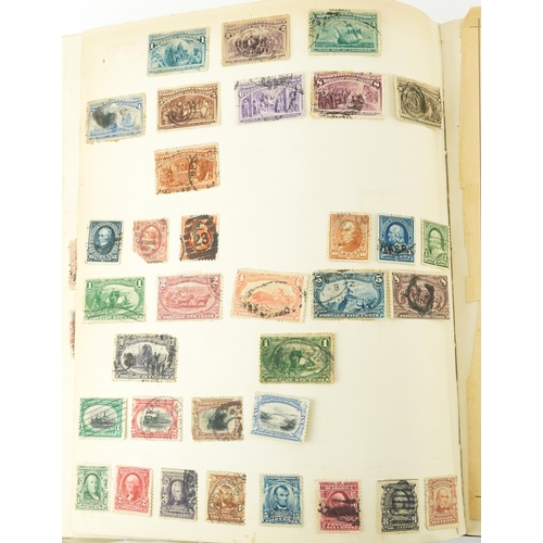 1783 - Standard postage stamp album housing various 19th century and later world stamps including Canton an... 