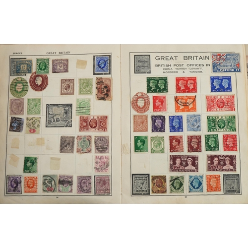 1766 - Collection of antique and later British and world stamps arranged in six albums/stock books includin... 