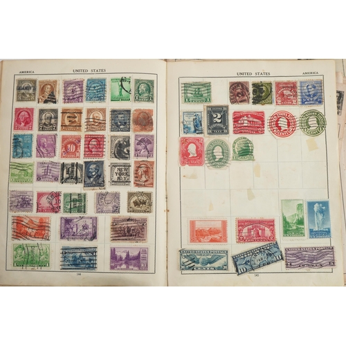 1766 - Collection of antique and later British and world stamps arranged in six albums/stock books includin... 