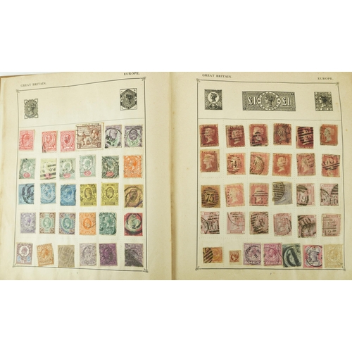 1786 - 19th century and later British and world stamps arranged in an album including Penny Reds