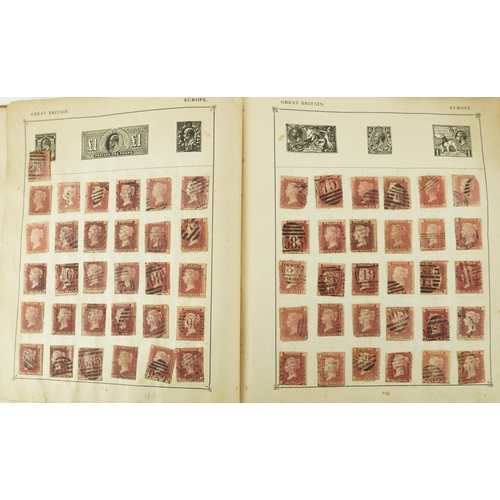 1786 - 19th century and later British and world stamps arranged in an album including Penny Reds