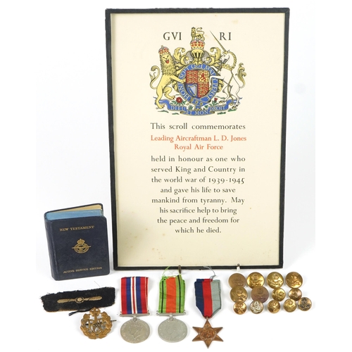 610 - British military World War II Royal Air Force medal group relating to Leading Aircraftman L D Jones ... 