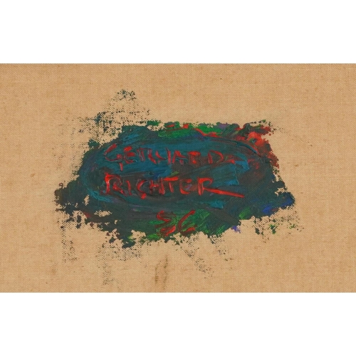 195 - After Gerhard Richter - Abstract composition, German school oil on canvas, inscribed verso, mounted ... 