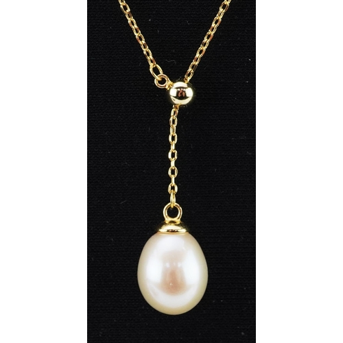 2131 - Silver gilt cultured pearl necklace, 42cm in length, 3.0g