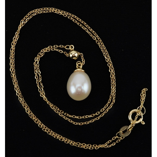 2131 - Silver gilt cultured pearl necklace, 42cm in length, 3.0g