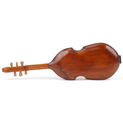 1685 - Hardwood six string tenor viol, 77cm in length