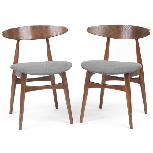 1017 - *WITHDRAWN*Pair of Scandinavian design bistro chairs with upholstered seats, 73cm high