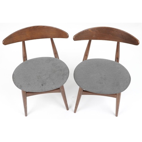 1017 - *WITHDRAWN*Pair of Scandinavian design bistro chairs with upholstered seats, 73cm high