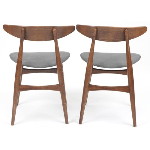 1017 - *WITHDRAWN*Pair of Scandinavian design bistro chairs with upholstered seats, 73cm high